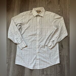 Roundtree & Yorke White and Gray Dress Shirt